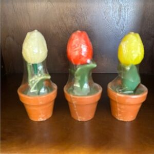 Three flower candles